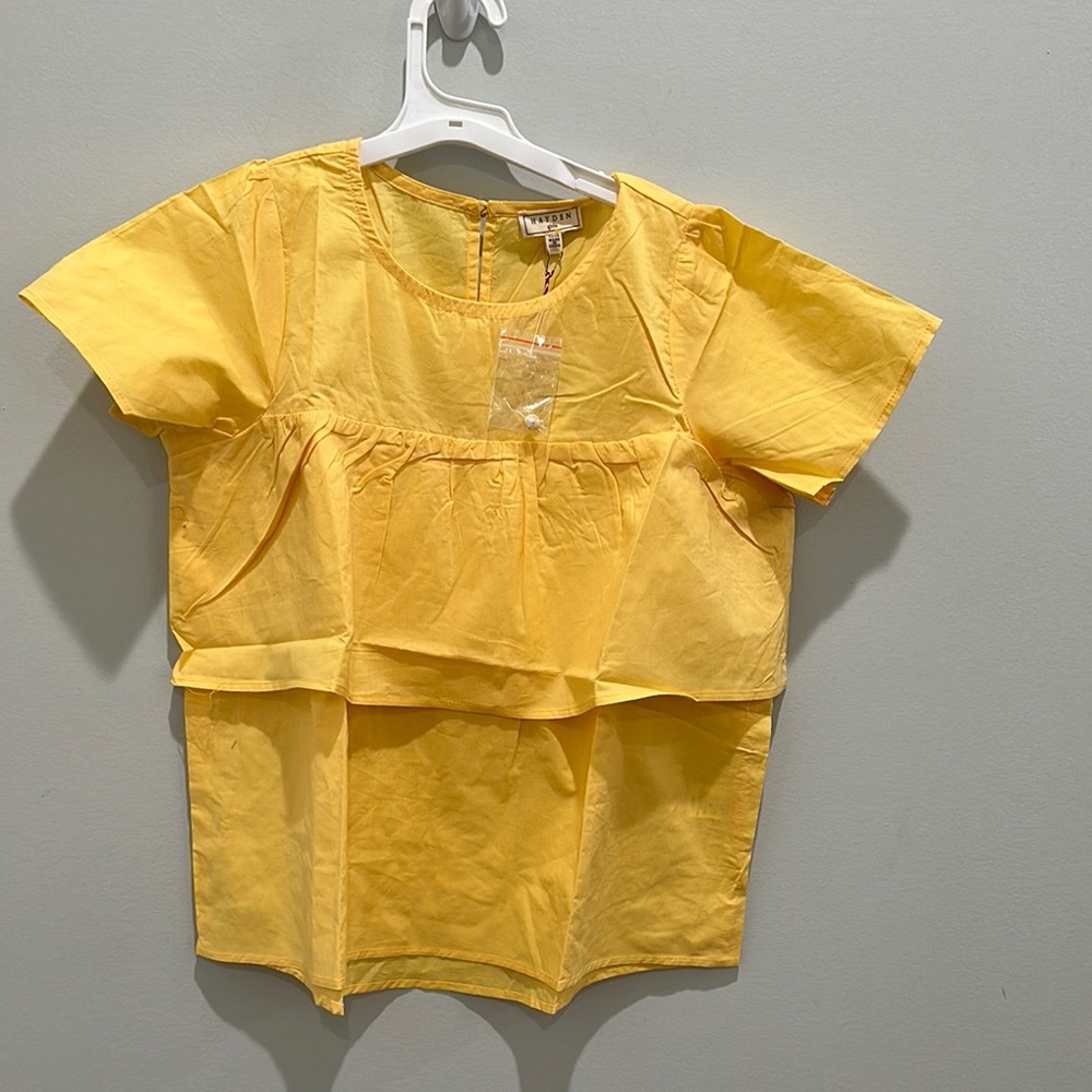 Yellow Layered Short Sleeve Top